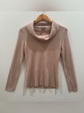 Ann Taylor Women Soft Blush Pink Cowl Neck Sweater S